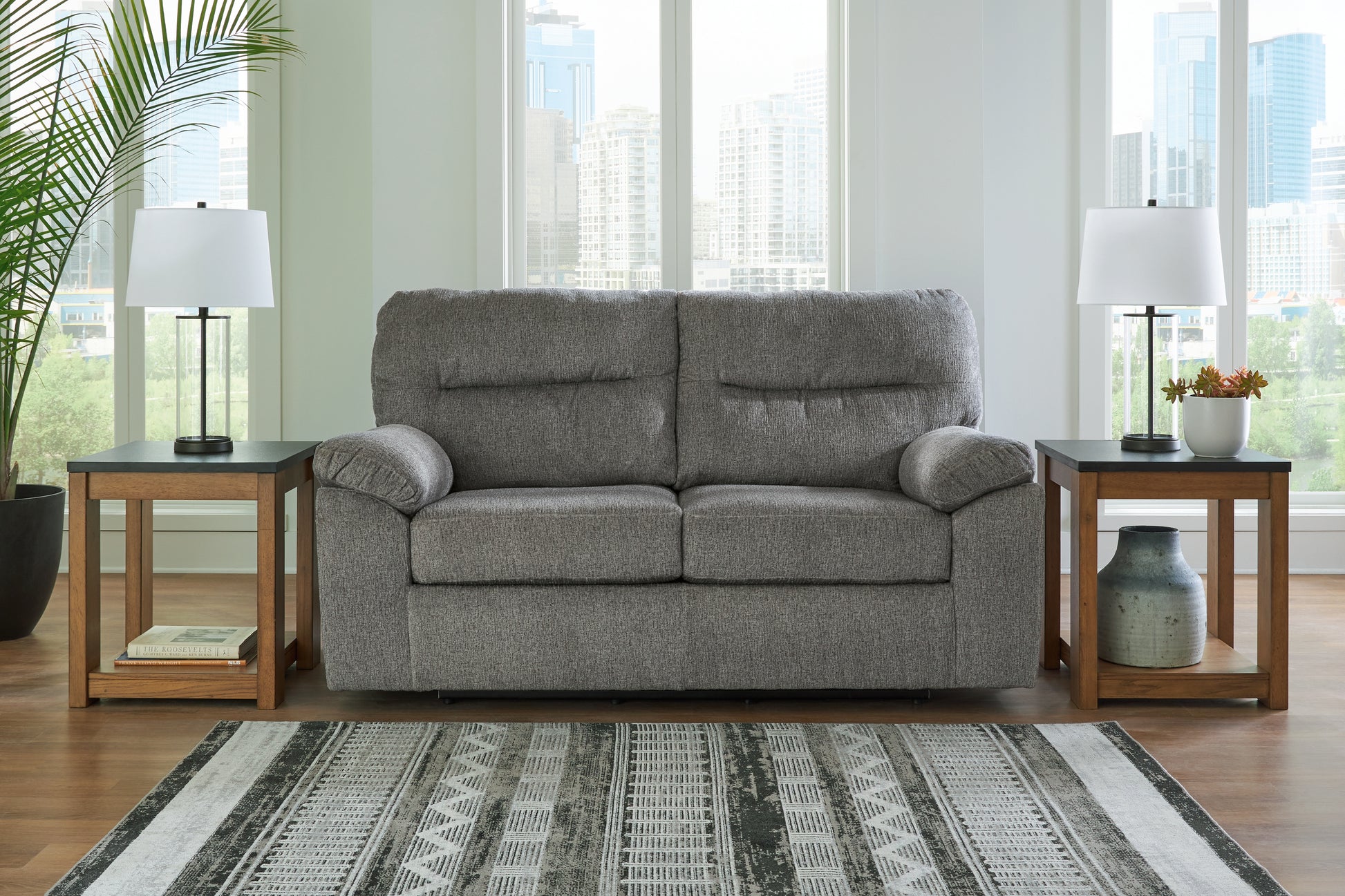 Cassel Furniture Outlet - Ashley Furniture - Bindura Living Room - Glider Loveseat / Mineral - 3030578