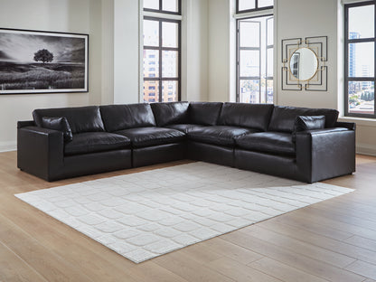 Cassel Furniture Outlet - Ashley Furniture - Emilia Sectional - RAF 5-Piece Sectional / Black - 30902S4