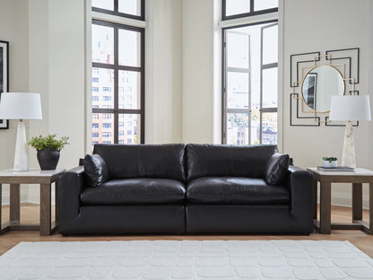 Cassel Furniture Outlet - Ashley Furniture - Emilia Sectional - RAF 2-Piece Sectional Loveseat / Black - 30902S1