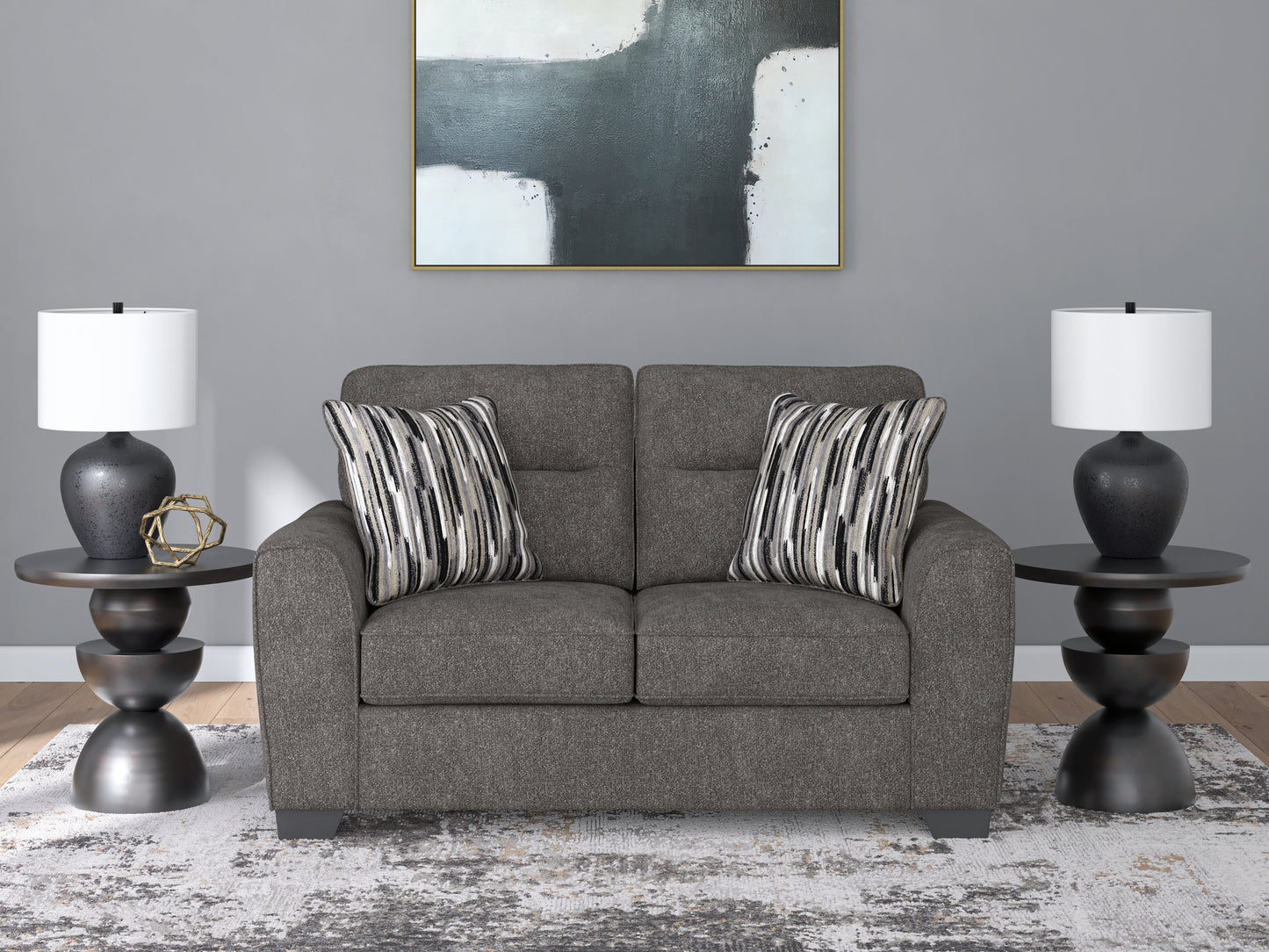 Cassel Furniture Outlet - Ashley Furniture - Olten Living Room - Loveseat / Graphite - 3130535