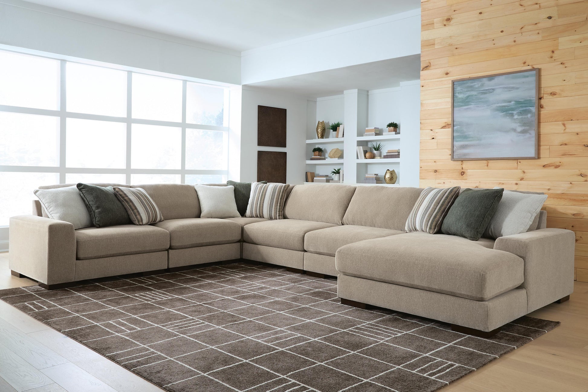 Cassel Furniture Outlet - Ashley Furniture - Linenhause Sectional - RAF 6-Piece Sectional with Chaise - 31803S15