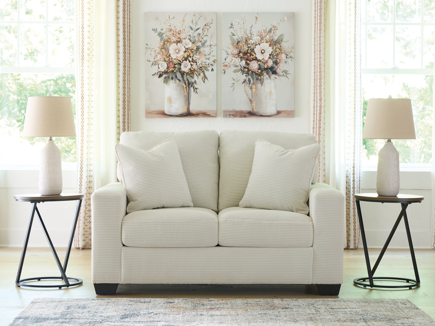 Cassel Furniture Outlet - Ashley Furniture - Greenbriar Living Room - Loveseat / Ivory - PC3200635