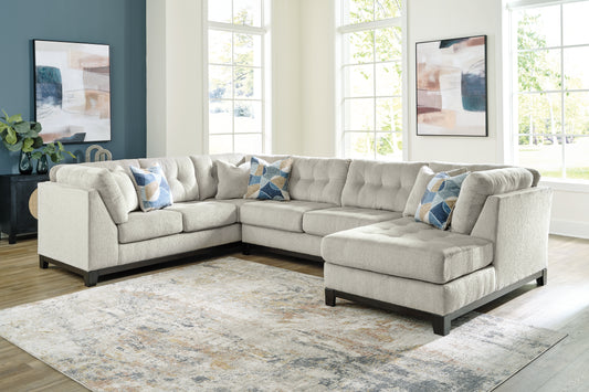 Cassel Furniture Outlet - Ashley Furniture - Maxon Place Sectional - RAF 3-Piece Sectional with Chaise / Stone - 33004S1