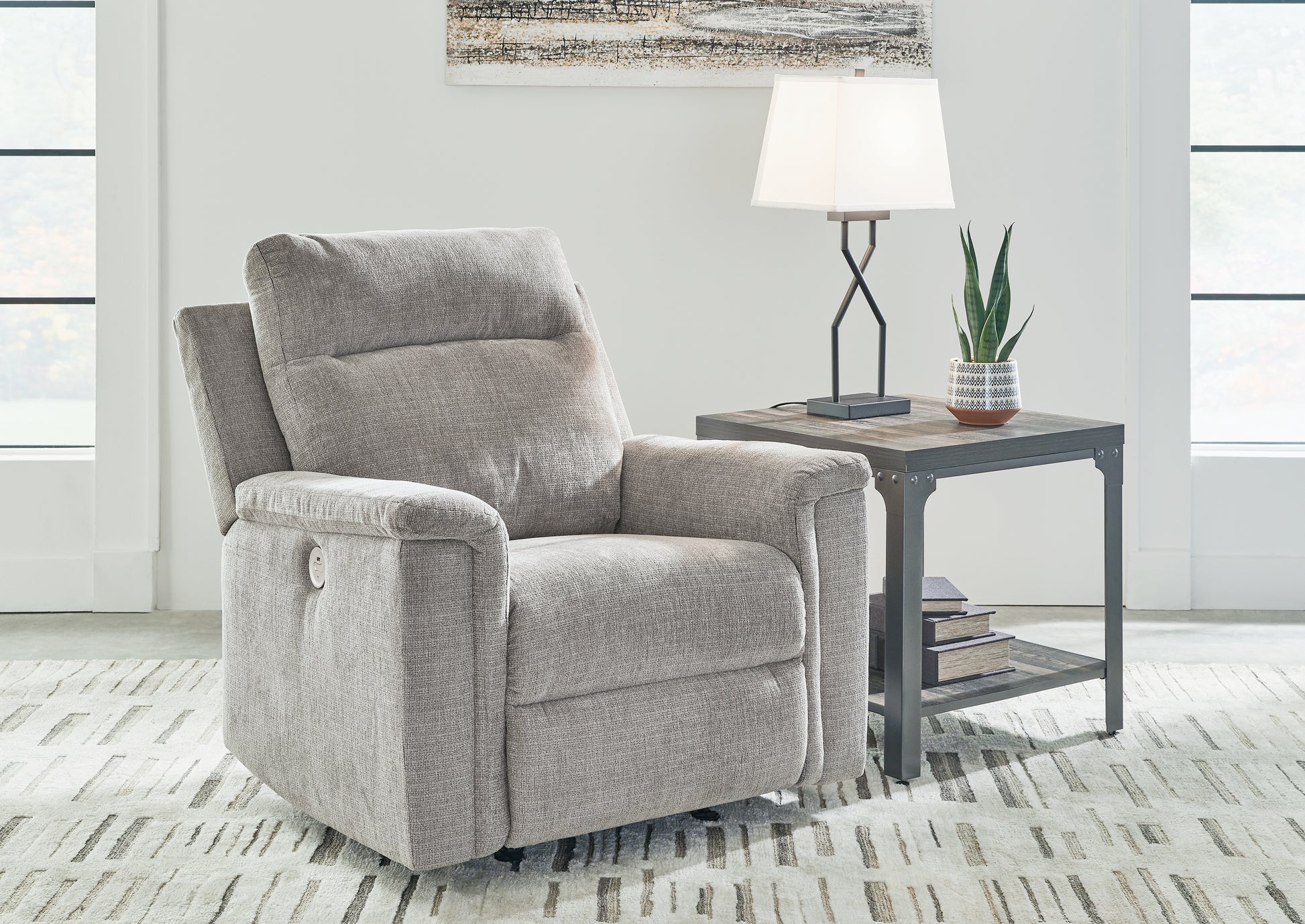 Cassel Furniture Outlet - Ashley Furniture - Barnsana Living Room - Power Rocker Recliner / Ash - 3320198
