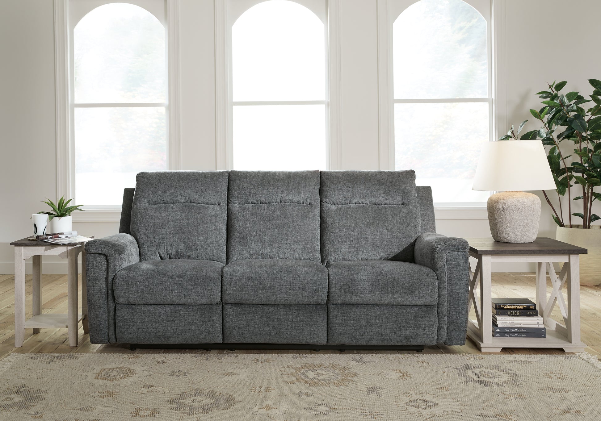Cassel Furniture Outlet - Ashley Furniture - Barnsana Living Room - Reclining Power Sofa / Gravel - 3320287