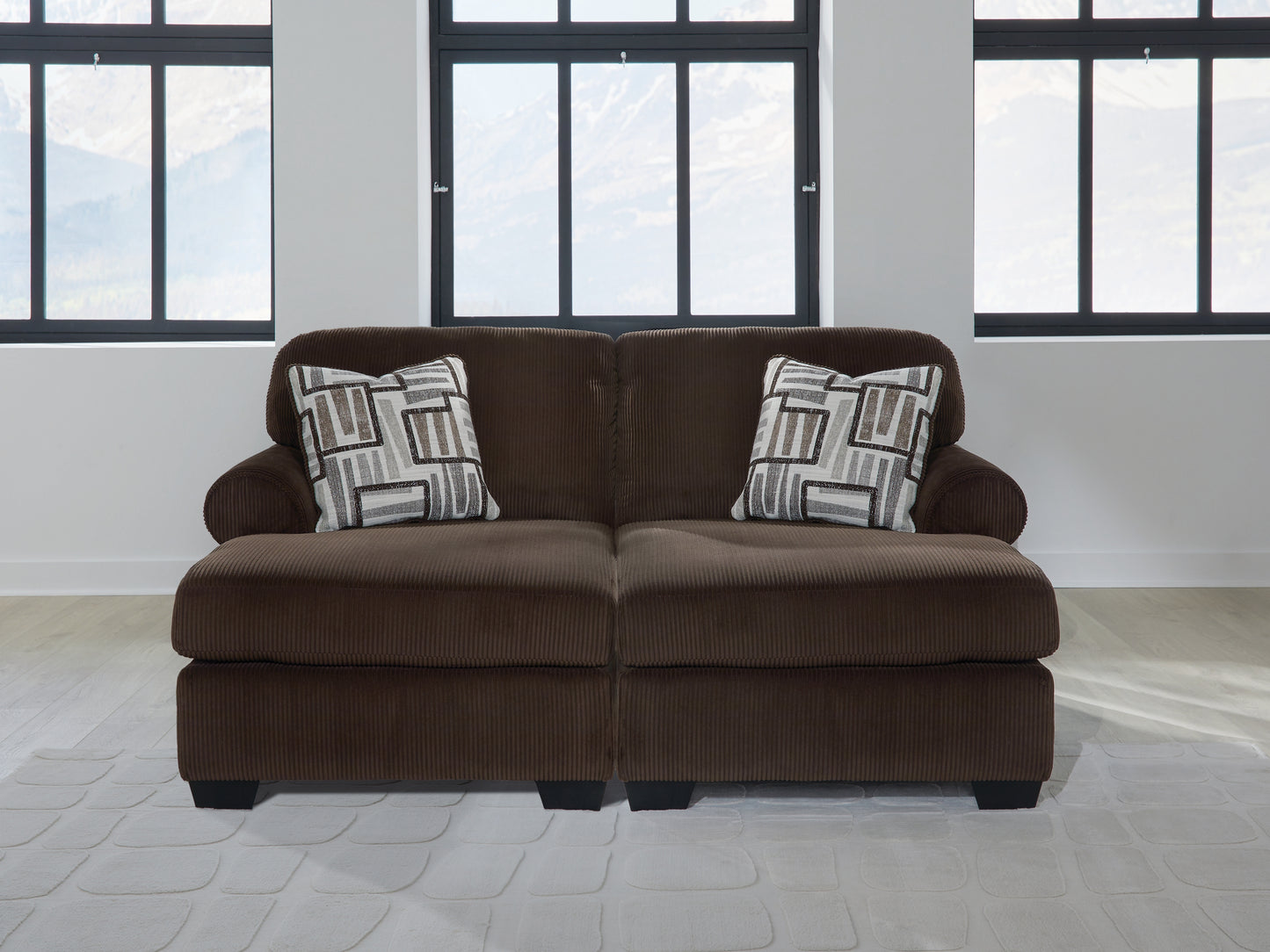 Cassel Furniture Outlet - Ashley Furniture - Kimlee Sectional - RAF 2-Piece Super Chaise / Chocolate - PC35603S4