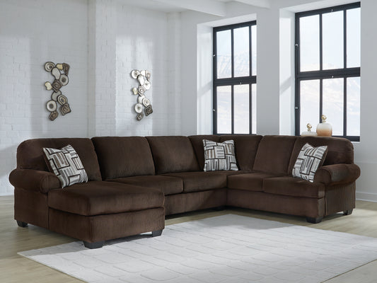 Cassel Furniture Outlet - Ashley Furniture - Kimlee Sectional - RAF 3-Piece Sectional with Double Chaise / Chocolate - PC35603S3