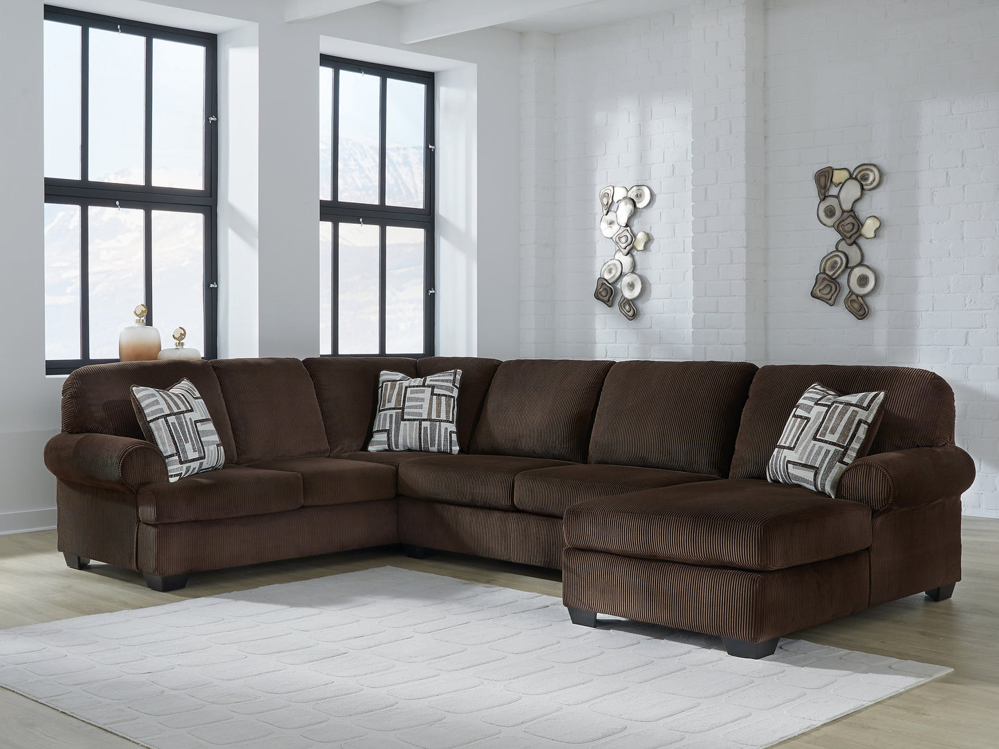 Cassel Furniture Outlet - Ashley Furniture - Kimlee Sectional - LAF 3-Piece Sectional with Chaise / Chocolate - PC35603S2