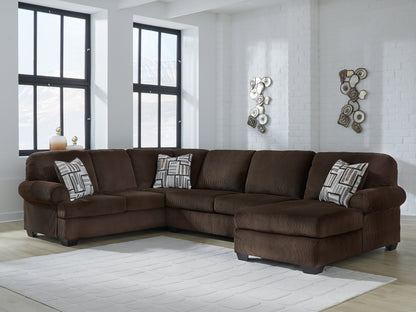 Cassel Furniture Outlet - Ashley Furniture - Kimlee Sectional - LAF 3-Piece Sectional with Chaise / Chocolate - PC35603S2