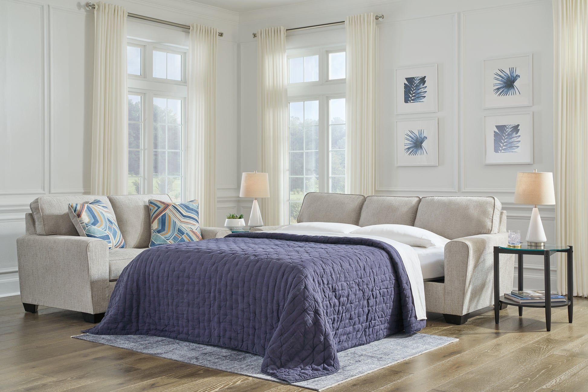 Cassel Furniture Outlet - Ashley Furniture - Cashton Living Room - Queen Sofa Sleeper / Ice - 4060639