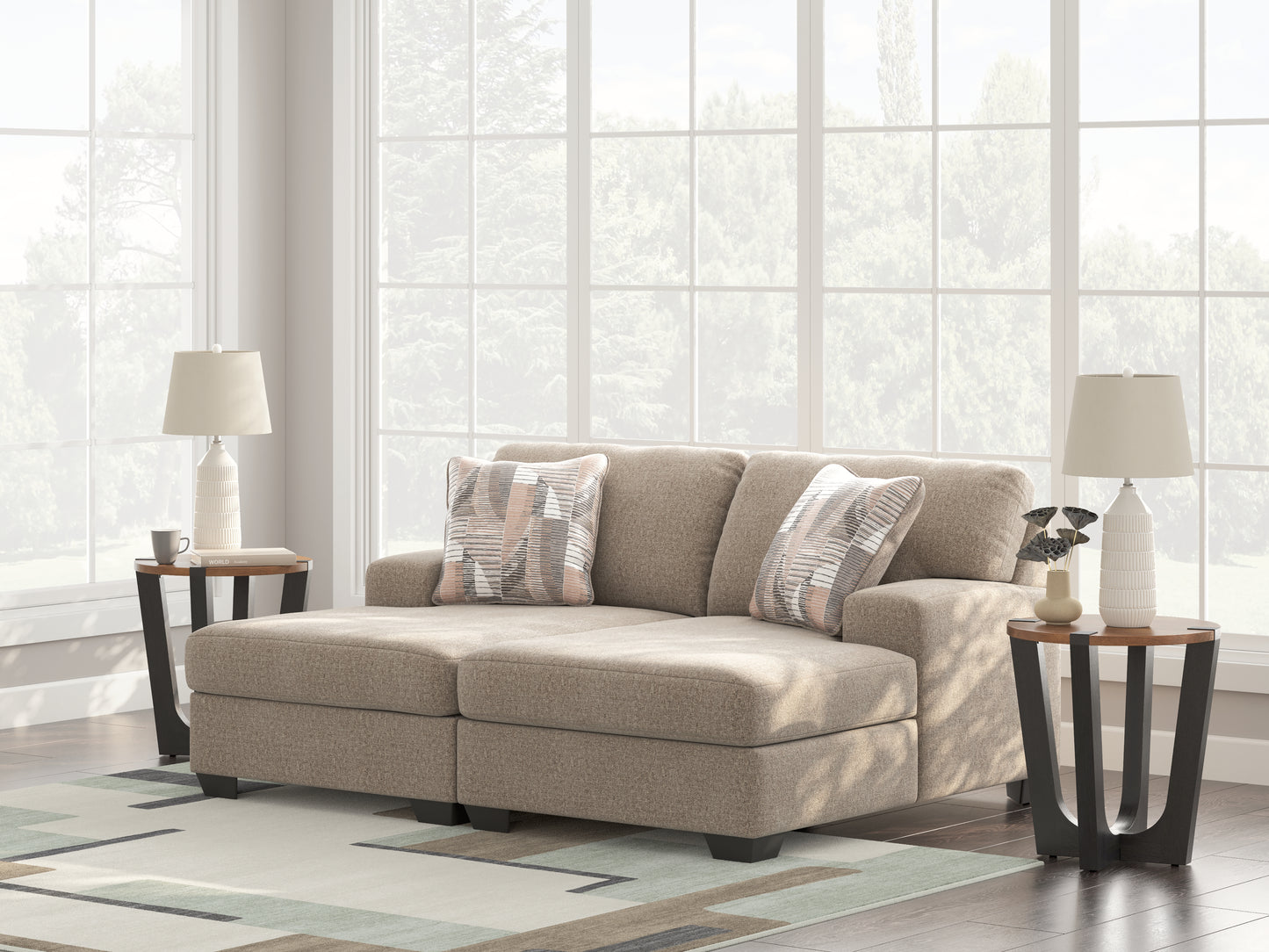 Cassel Furniture Outlet - Ashley Furniture - Newellen Sectional - RAF 2-Piece Super Chaise / Hemp - 48404S4