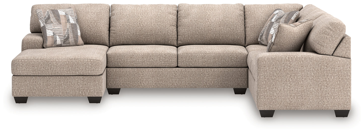 Cassel Furniture Outlet - Ashley Furniture - Newellen Sectional - RAF 3-Piece Sectional with Chaise / Hemp - 48404S5