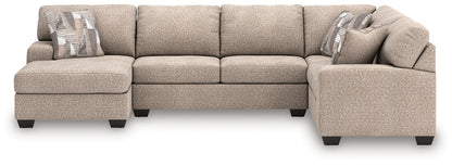 Cassel Furniture Outlet - Ashley Furniture - Newellen Sectional - RAF 3-Piece Sectional with Chaise / Hemp - 48404S5