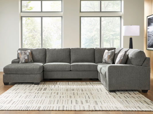 Cassel Furniture Outlet - Ashley Furniture - Revenna Sectional - RAF 3-Piece Sectional with Chaise / Greystone - PC48405S1