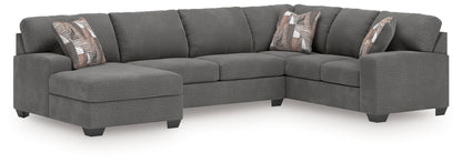 Cassel Furniture Outlet - Ashley Furniture - Newellen Sectional - RAF 3-Piece Sectional with Chaise / Greystone - 48405S1