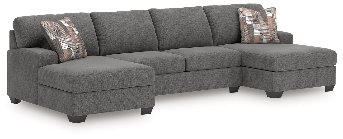 Cassel Furniture Outlet - Ashley Furniture - Newellen Sectional - LAF 3-Piece Sectional with Chaise / Greystone - 48405S2