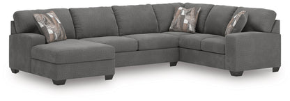 Cassel Furniture Outlet - Ashley Furniture - Newellen Sectional - RAF 3-Piece Sleeper Sectional with Chaise / Greystone - 48405S5
