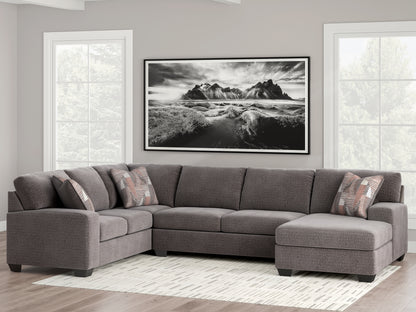 Cassel Furniture Outlet - Ashley Furniture - Newellen Sectional - LAF 3-Piece Sectional with Chaise / Greystone - 48405S2