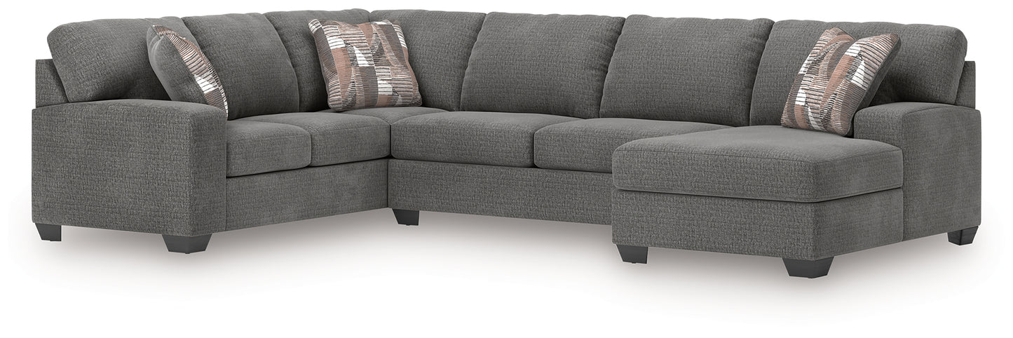 Cassel Furniture Outlet - Ashley Furniture - Newellen Sectional - LAF 3-Piece Sleeper Sectional with Chaise / Greystone - 48405S6