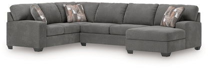 Cassel Furniture Outlet - Ashley Furniture - Newellen Sectional - LAF 3-Piece Sleeper Sectional with Chaise / Greystone - 48405S6