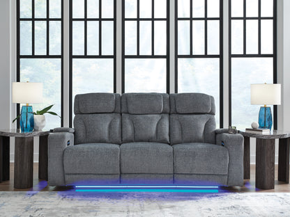 Cassel Furniture Outlet - Ashley Furniture - Studio Cave Living Room - PWR Recliner/ADJ Headrest / Steel - PC4980213