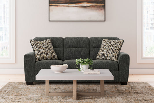 Cassel Furniture Outlet - Ashley Furniture - Lonoke Living Room - Chair and a Half / Gunmetal - 5050423