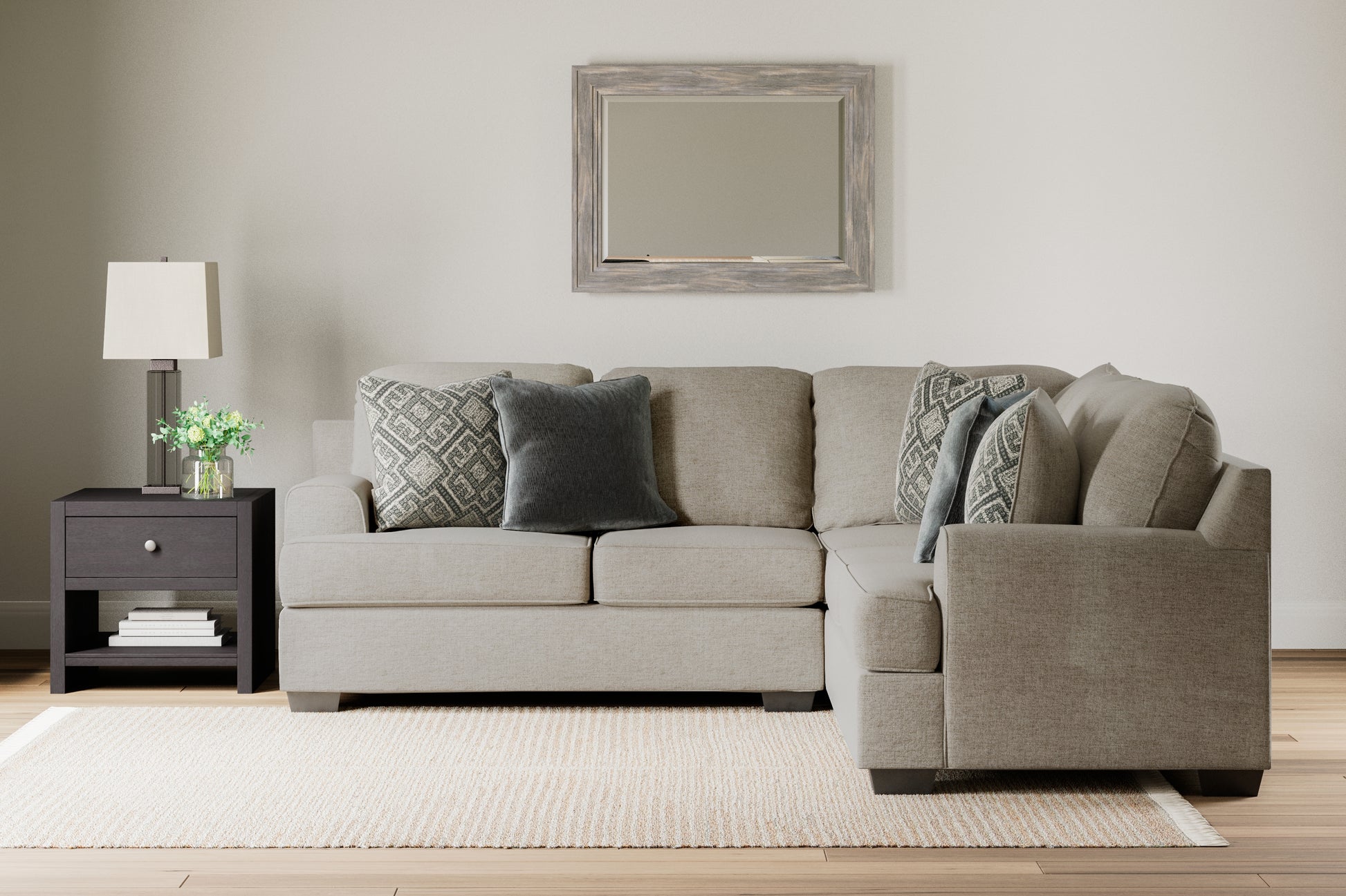 Cassel Furniture Outlet - Ashley Furniture - Bovarian Sectional - RAF 4-Piece Sectional / Stone - 56103S5