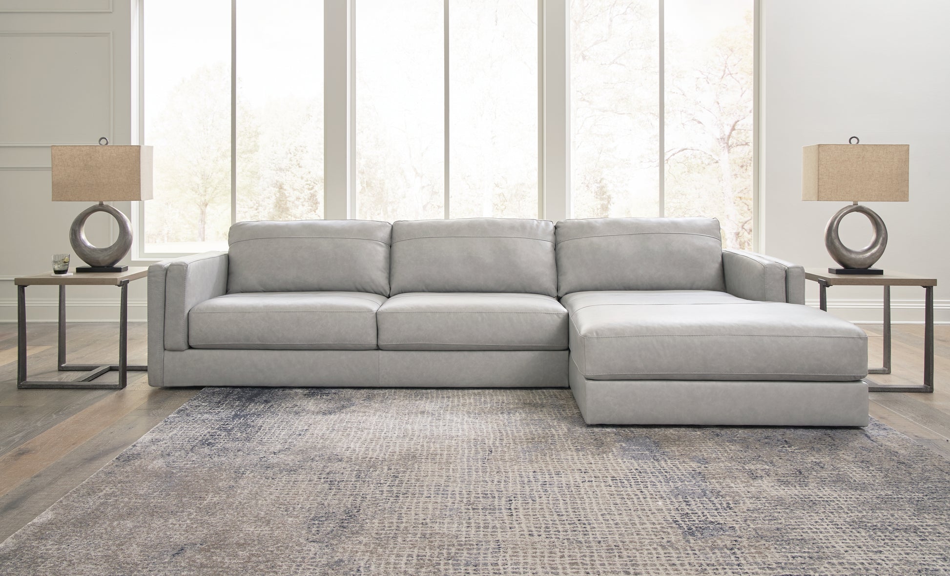 Cassel Furniture Outlet - Ashley Furniture - Amiata Sectional - LAF 2-Piece Sectional with Chaise / Glacier - 57404S2