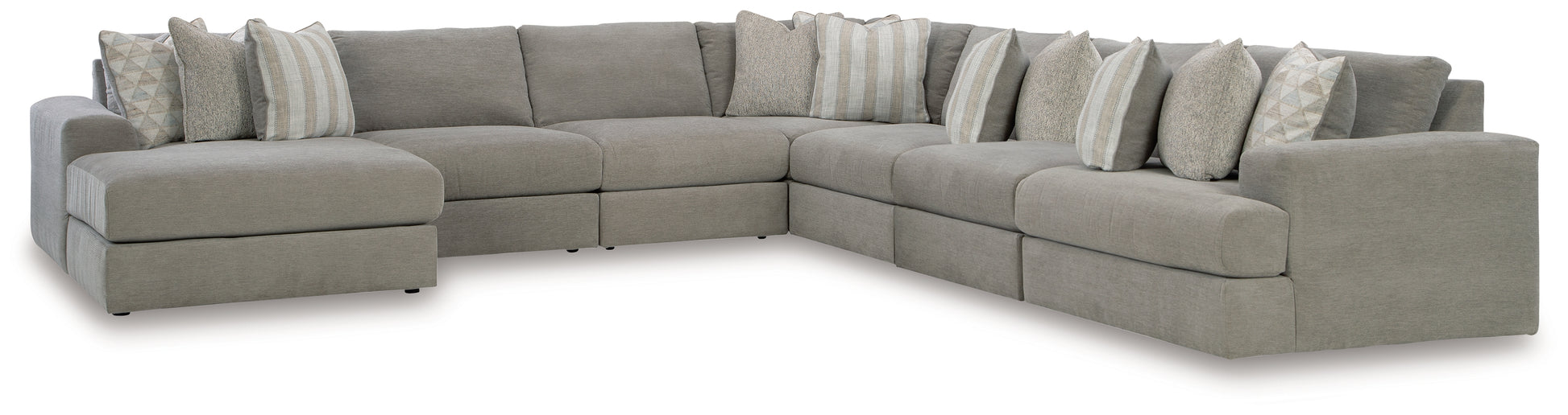 Cassel Furniture Outlet - Ashley Furniture - Avaliyah Sectional - RAF 7-Piece Sectional with Chaise / Ash - 58103S9