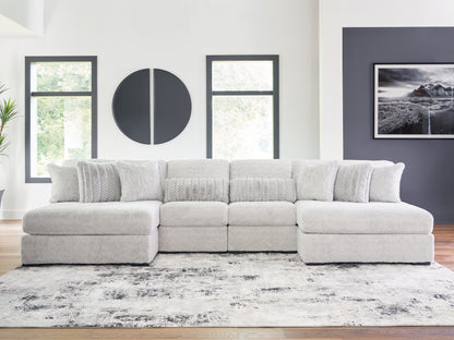 Cassel Furniture Outlet - Ashley Furniture - Cuddle Plush Sectional - 4-Piece Sectional with Chaise / Arctic - PC59106S4