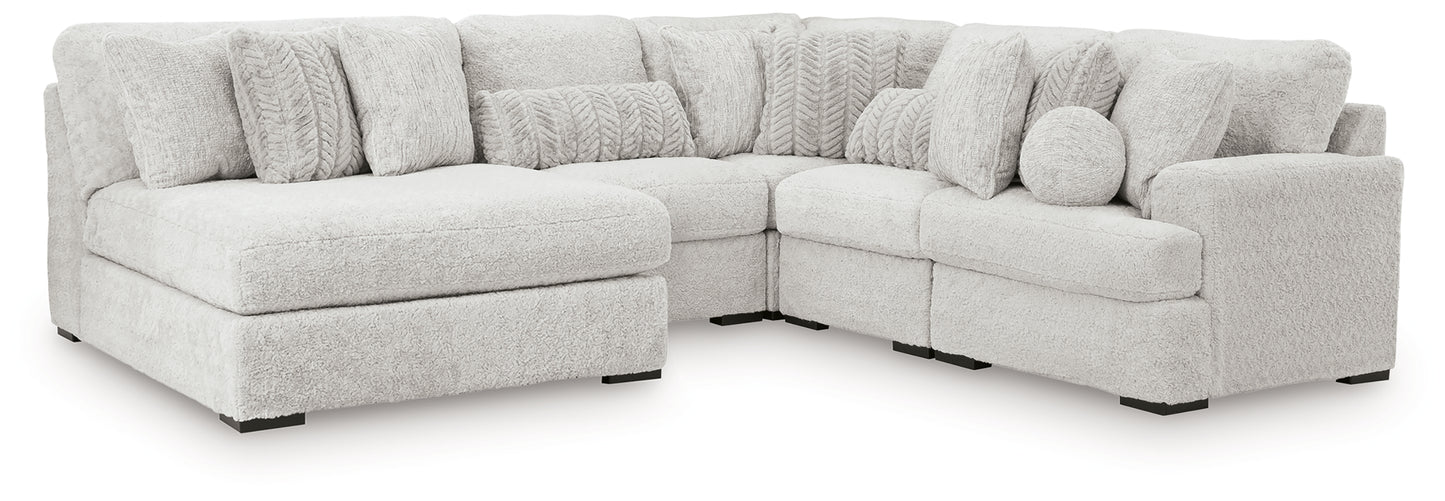 Cassel Furniture Outlet - Ashley Furniture - Cuddle Plush Sectional - 5-Piece Sectional with Chaise / Arctic - PC59106S11