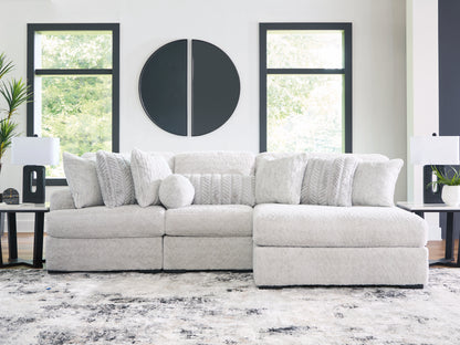 Cassel Furniture Outlet - Ashley Furniture - Cuddle Plush Sectional - RAF 3-Piece Sectional with Chaise / Arctic - PC59106S1