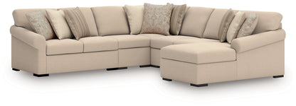 Cassel Furniture Outlet - Ashley Furniture - LadyMae Sectional - RAF 5-Piece Sectional with Chaise / Twill - 59404S4
