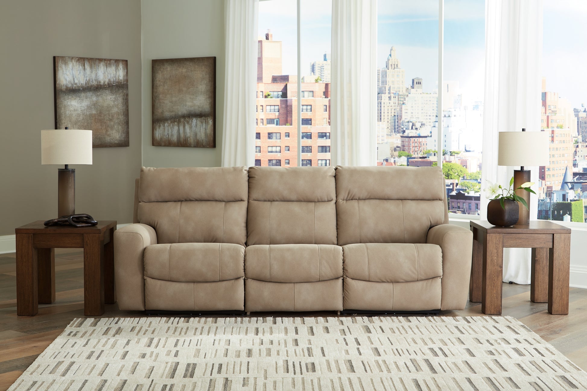 Cassel Furniture Outlet - Ashley Furniture - Next-Gen DuraPella Sectional - 6-Piece Power Reclining Sectional / Sand - 61004S7