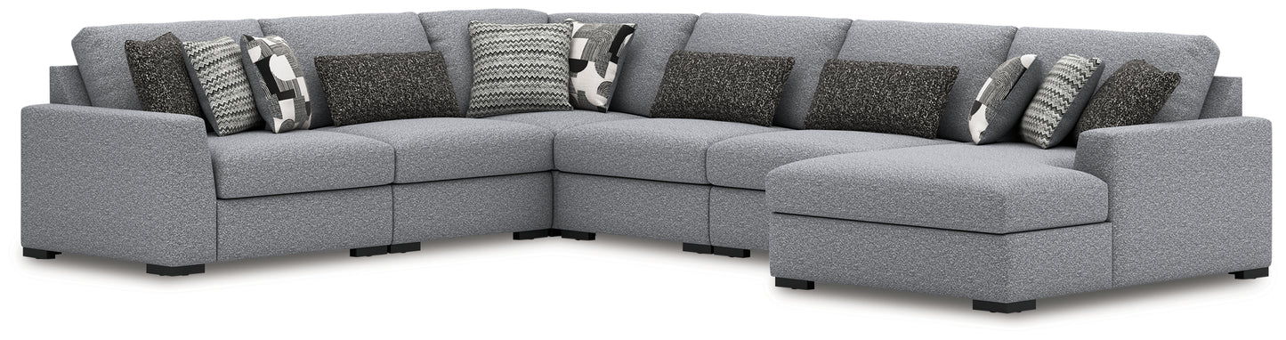 Cassel Furniture Outlet - Ashley Furniture - Bealton Sectional - RAF 6-Piece Sectional with Chaise / Salt and Pepper - 61305S12