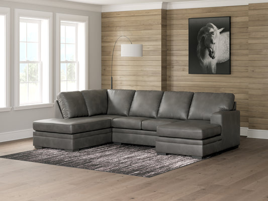 Cassel Furniture Outlet - Ashley Furniture - Lofton-Pike Sectional - RAF 2-Piece Sectional with Chaise / Shadow - PC61610S2