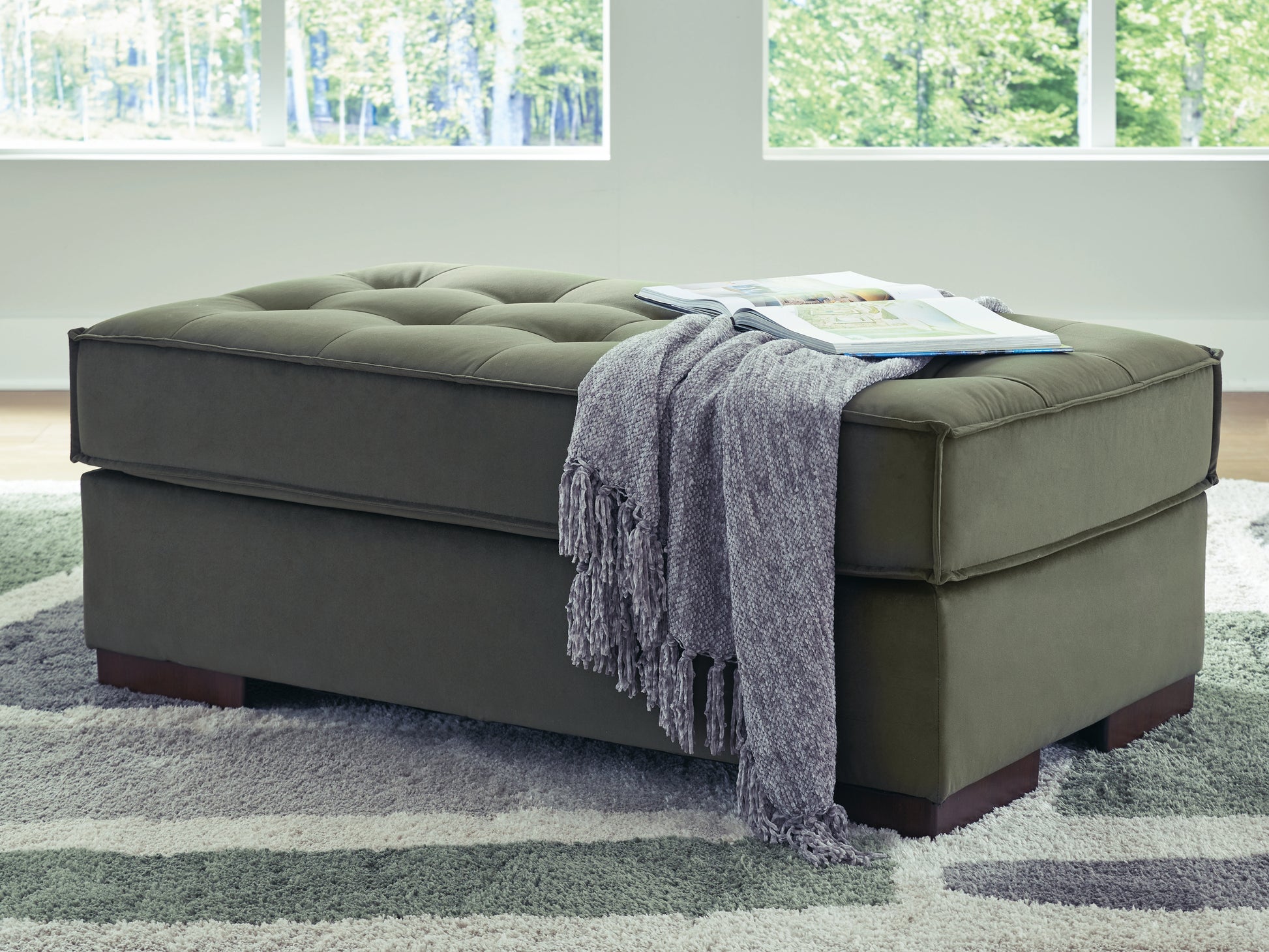 Cassel Furniture Outlet - Ashley Furniture - Caspian-Town Living Room - Oversized Accent Ottoman / Olive - PC6170208