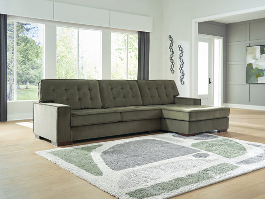Cassel Furniture Outlet - Ashley Furniture - Caspian-Town Sectional - RAF 2-Piece Sectional with Chaise / Olive - PC61702S1