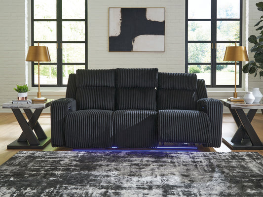 Cassel Furniture Outlet - Ashley Furniture - Forest Lake Living Room - PWR REC Sofa with ADJ Headrest / Alloy - PC6420315