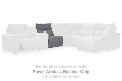 Cassel Furniture Outlet - Ashley Furniture - ModMax II Sectional - PWR Armless REC w/ADJ Headrest / Salt and Pepper - 6590631