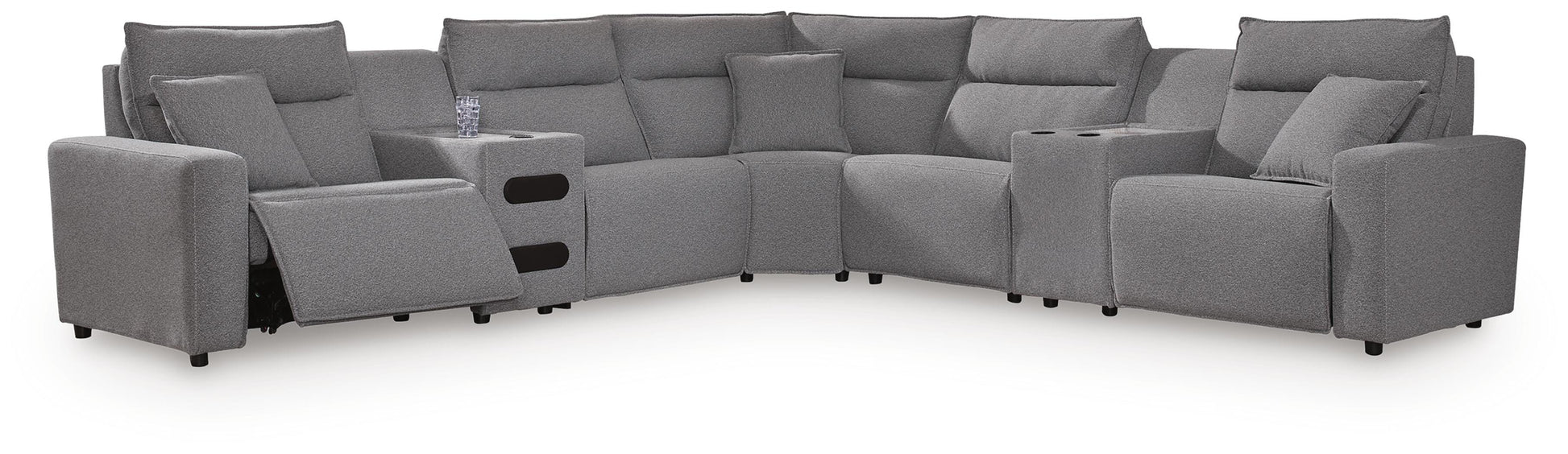 Cassel Furniture Outlet - Ashley Furniture - Modmax II 7-Piece Power Reclining Sectional with Audio Consoles - 7-Piece Power Reclining Sectional with Audio Consoles - 65906S48