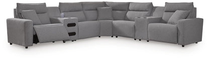 Cassel Furniture Outlet - Ashley Furniture - Modmax II 7-Piece Power Reclining Sectional with Audio Consoles - 7-Piece Power Reclining Sectional with Audio Consoles - 65906S48