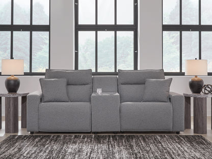 Cassel Furniture Outlet - Ashley Furniture - ModMax II Sectional - 3-Piece Power Reclining Sectional with Console / Salt and Pepper - 65906S3