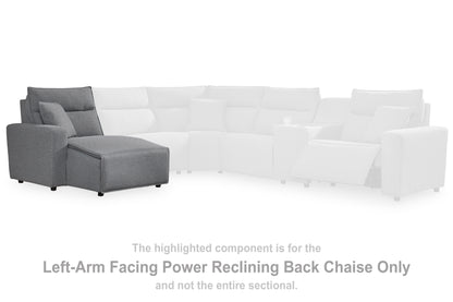 Cassel Furniture Outlet - Ashley Furniture - ModMax II Sectional - LAF Press Back Power Chaise / Salt and Pepper - 6590679