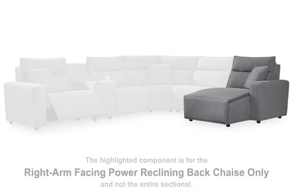 Cassel Furniture Outlet - Ashley Furniture - ModMax II Sectional - RAF Press Back Power Chaise / Salt and Pepper - 6590697