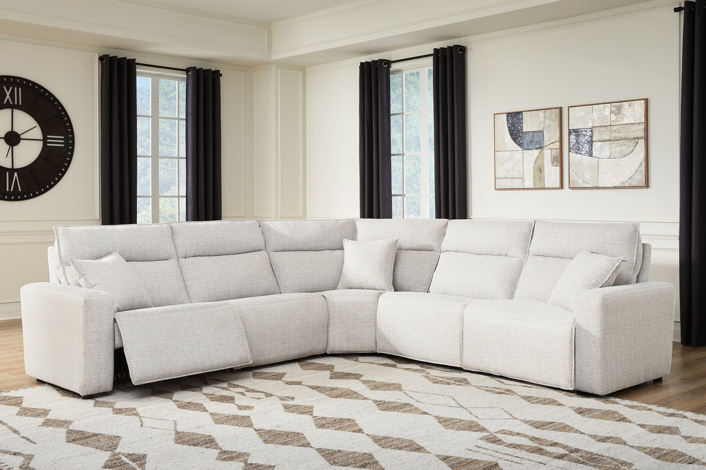 Cassel Furniture Outlet - Ashley Furniture - ModMax II Sectional - 5-Piece Power Reclining Sectional / Stone - 65907S8