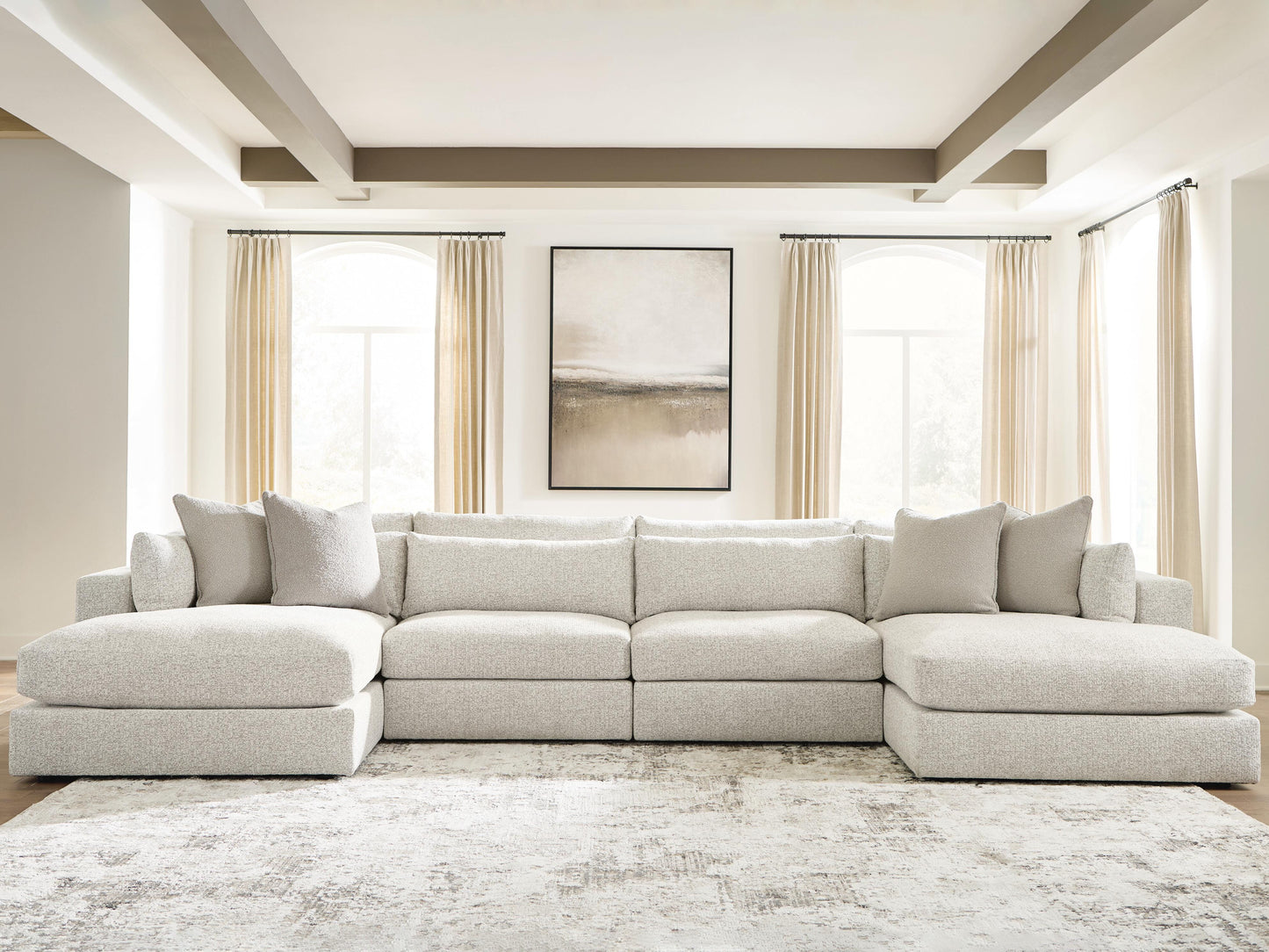 Cassel Furniture Outlet - Ashley Furniture - Ashbourne Estate Sectional - RAF 4-Piece Double Chaise Sectional - PC66004S9
