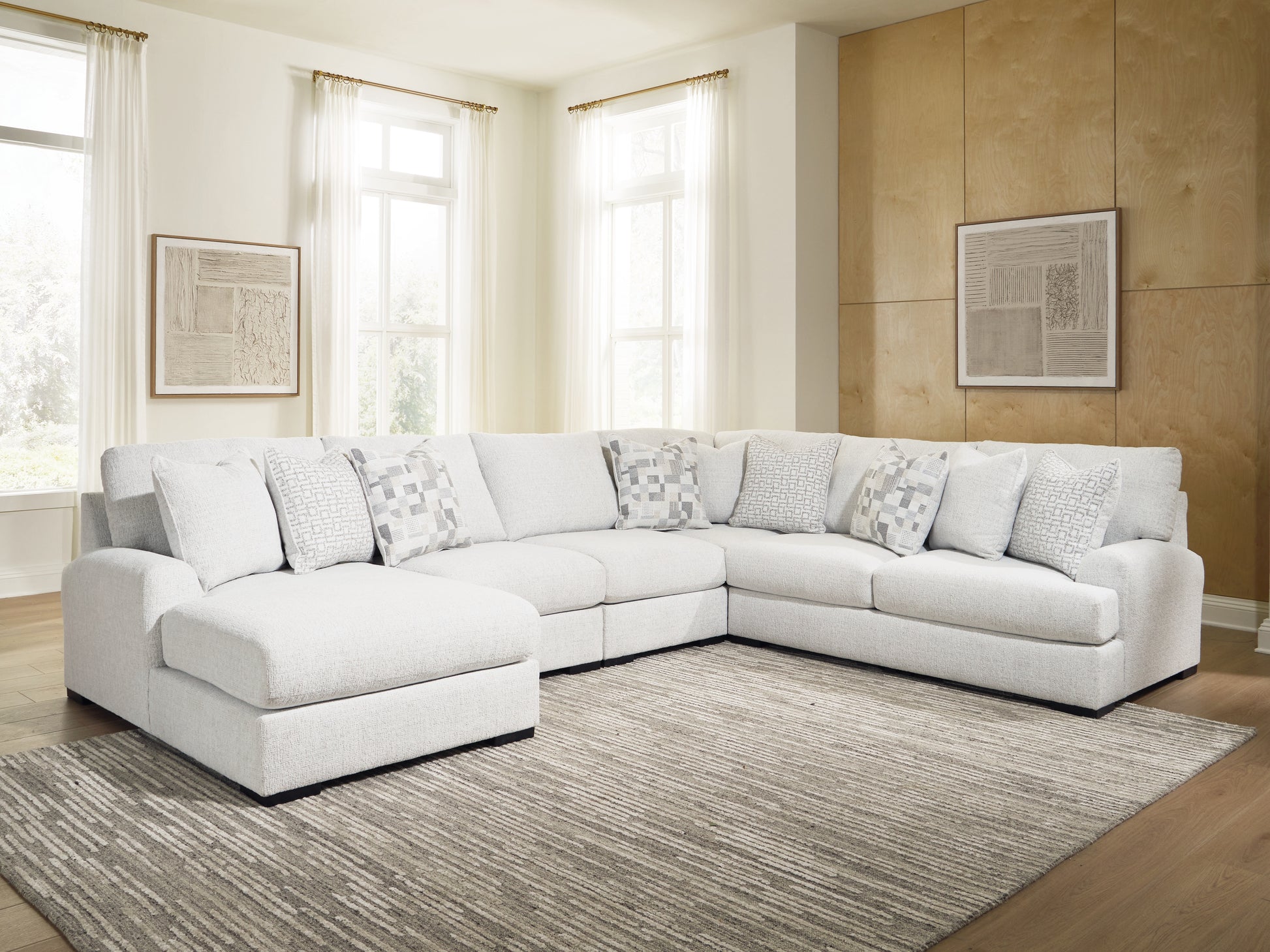 Cassel Furniture Outlet - Ashley Furniture - Misty-Lakes 5-Piece Sectional with Chaise - 5-Piece Sectional with Chaise - PC66906S12