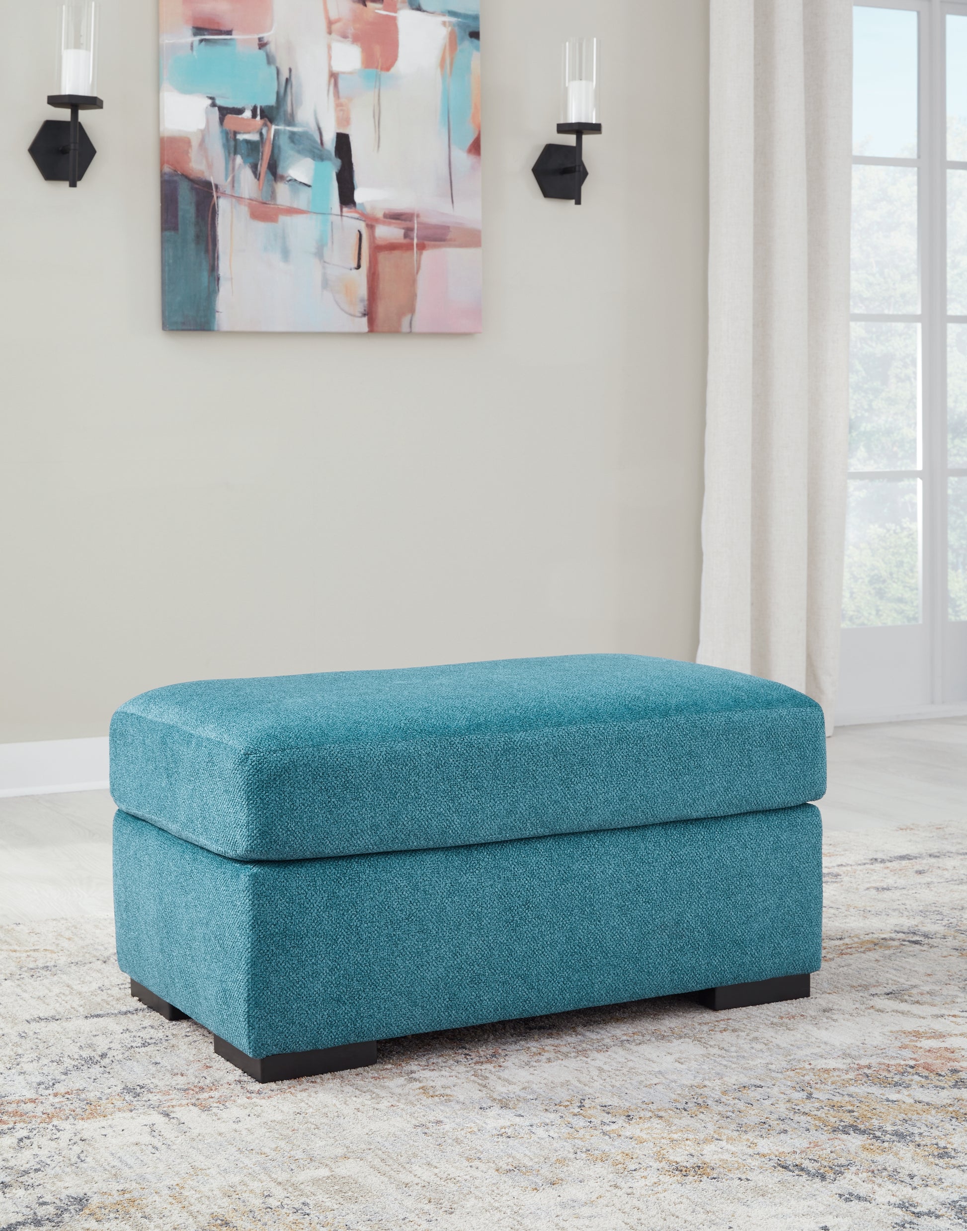 Cassel Furniture Outlet - Ashley Furniture - Keerwick Living Room - Ottoman / Teal - 6750714