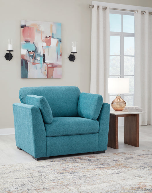 Cassel Furniture Outlet - Ashley Furniture - Keerwick Living Room - Chair and a Half / Teal - 6750723
